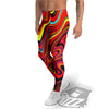 Trippy Abstract Liquid Print Men's Leggings-grizzshop