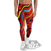 Trippy Abstract Liquid Print Men's Leggings-grizzshop