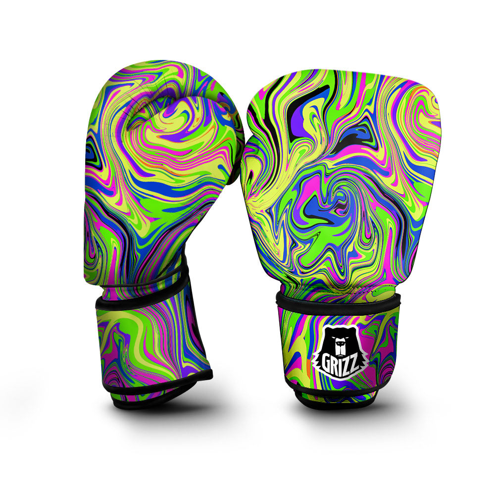 Trippy Abstract Neon Print Boxing Gloves-grizzshop