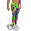 Trippy Abstract Neon Print Men's Leggings-grizzshop