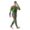 Trippy Abstract Neon Print Men's Pajamas-grizzshop