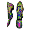 Trippy Abstract Neon Print Muay Thai Shin Guards-grizzshop