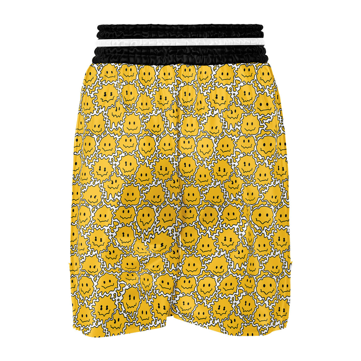 Trippy Abstract Psychedelic Emoji Print Boxing Shorts-grizzshop
