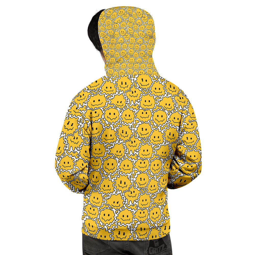 Trippy Abstract Psychedelic Emoji Print Men's Hoodie-grizzshop