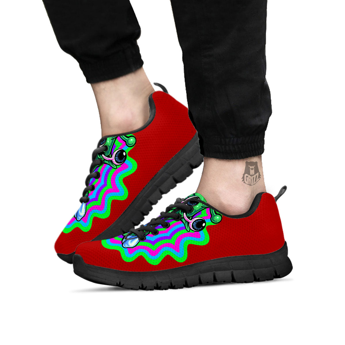 Trippy Alien Crazy Print Black Sneaker-grizzshop