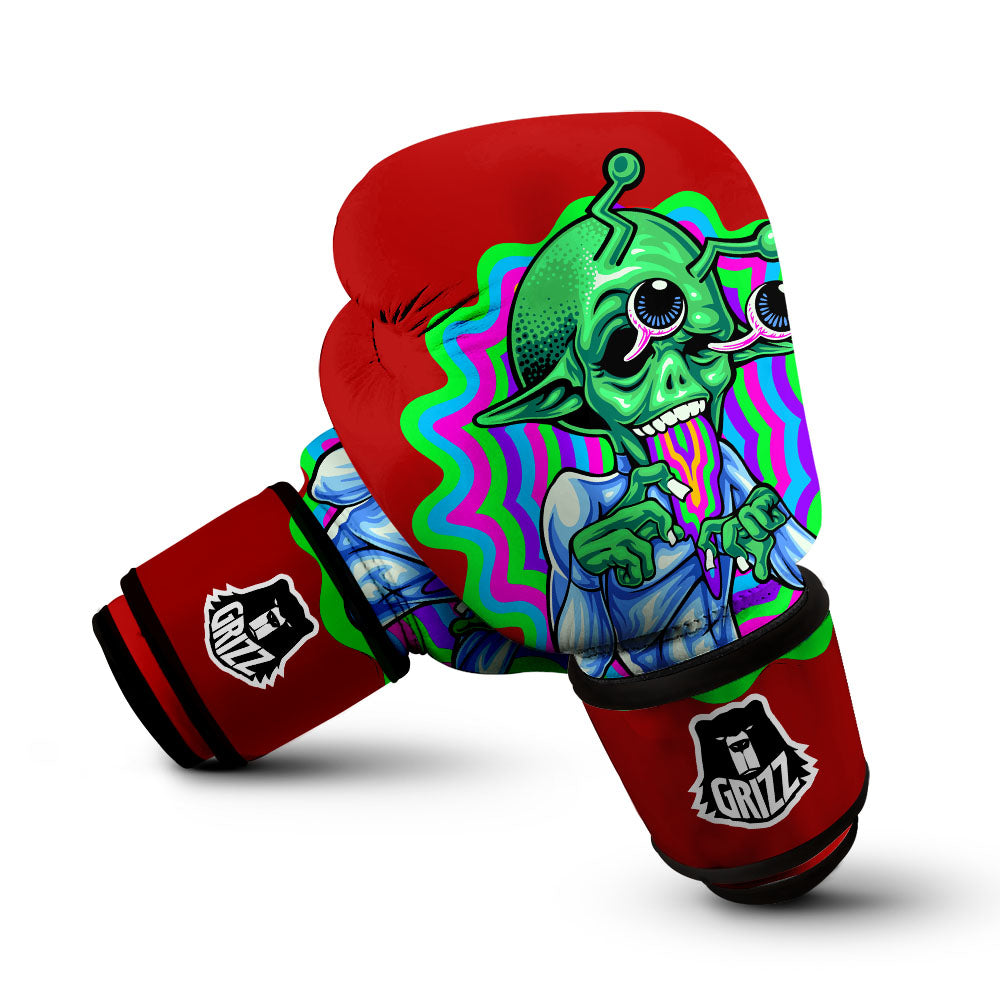 Trippy Alien Crazy Print Boxing Gloves-grizzshop