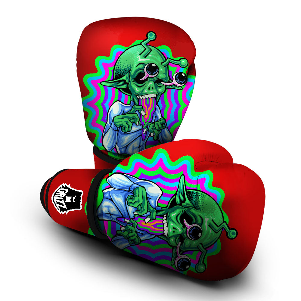 Trippy Alien Crazy Print Boxing Gloves-grizzshop