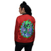 Trippy Alien Crazy Print Women's Bomber Jacket-grizzshop