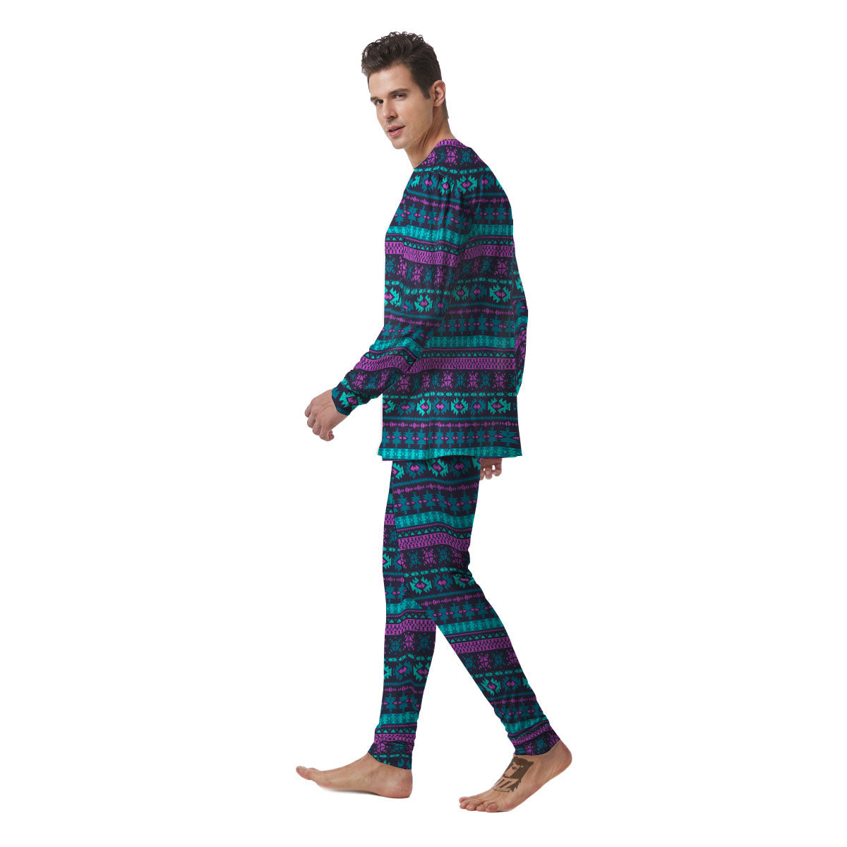 Trippy Ethnic Aztec Print Men's Pajamas-grizzshop