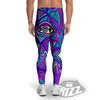 Trippy Ethnic Psychedelic Print Men's Leggings-grizzshop