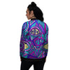 Trippy Ethnic Psychedelic Print Women's Bomber Jacket-grizzshop