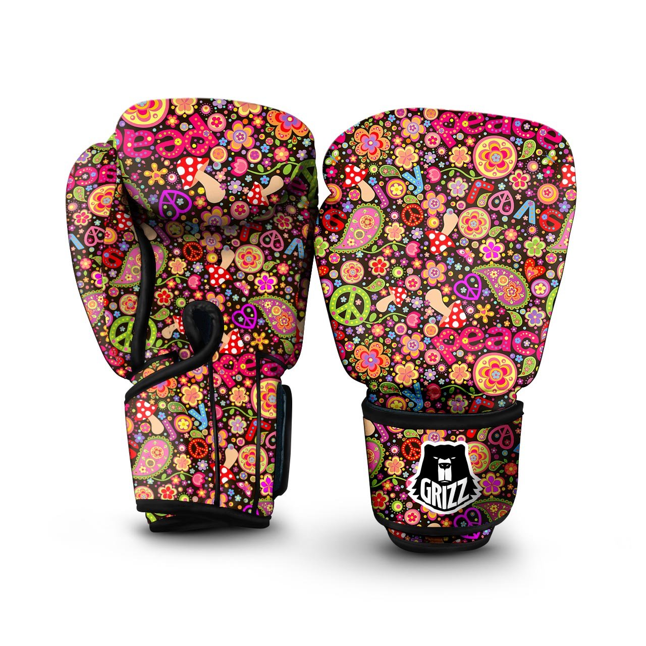 Trippy Hippie Boxing Gloves-grizzshop