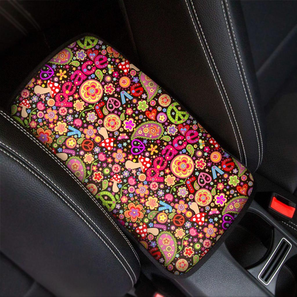 Trippy Hippie Car Console Cover-grizzshop