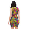 Trippy Hippie Flame Psychedelic Bodycon Dress-grizzshop