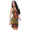 Trippy Hippie Flame Psychedelic Bodycon Dress-grizzshop