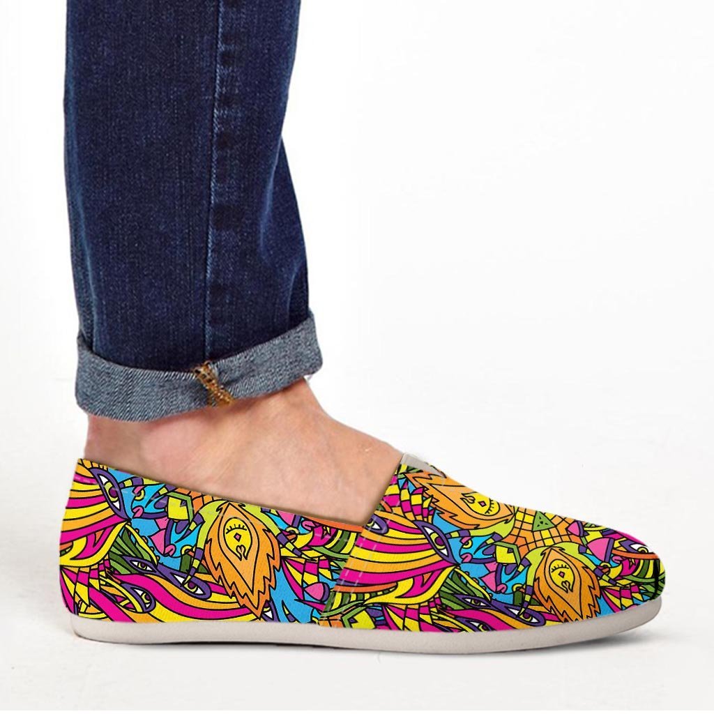Trippy Hippie Flame Psychedelic Canvas Shoes-grizzshop
