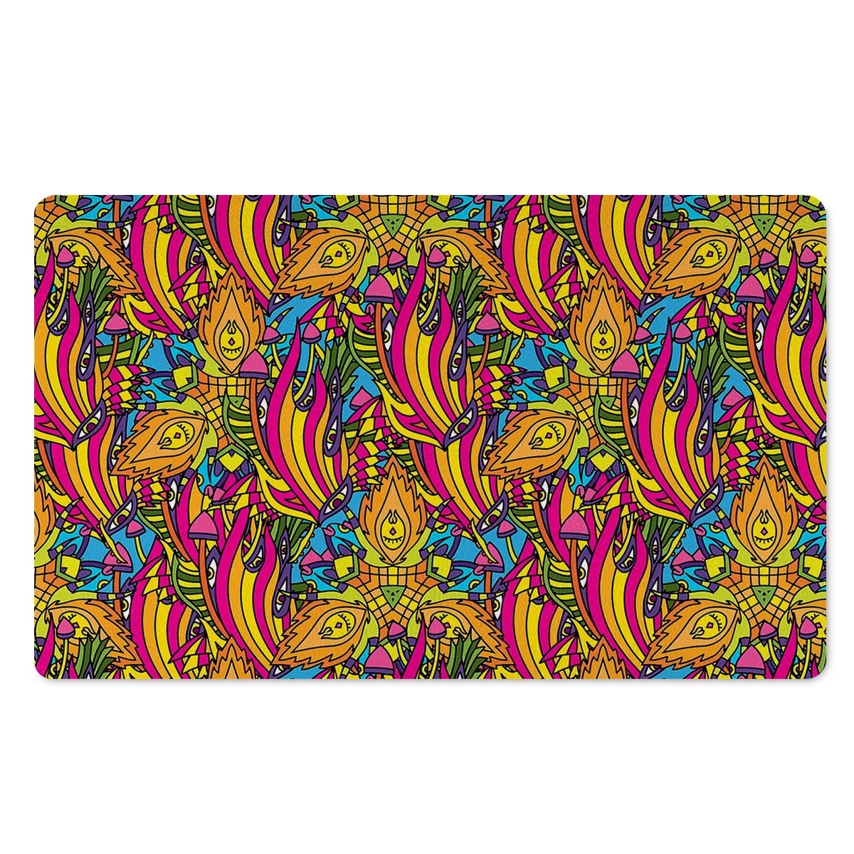 Trippy Hippie Flame Psychedelic Door Mat-grizzshop