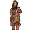 Trippy Hippie Flame Psychedelic Hoodie Dress-grizzshop