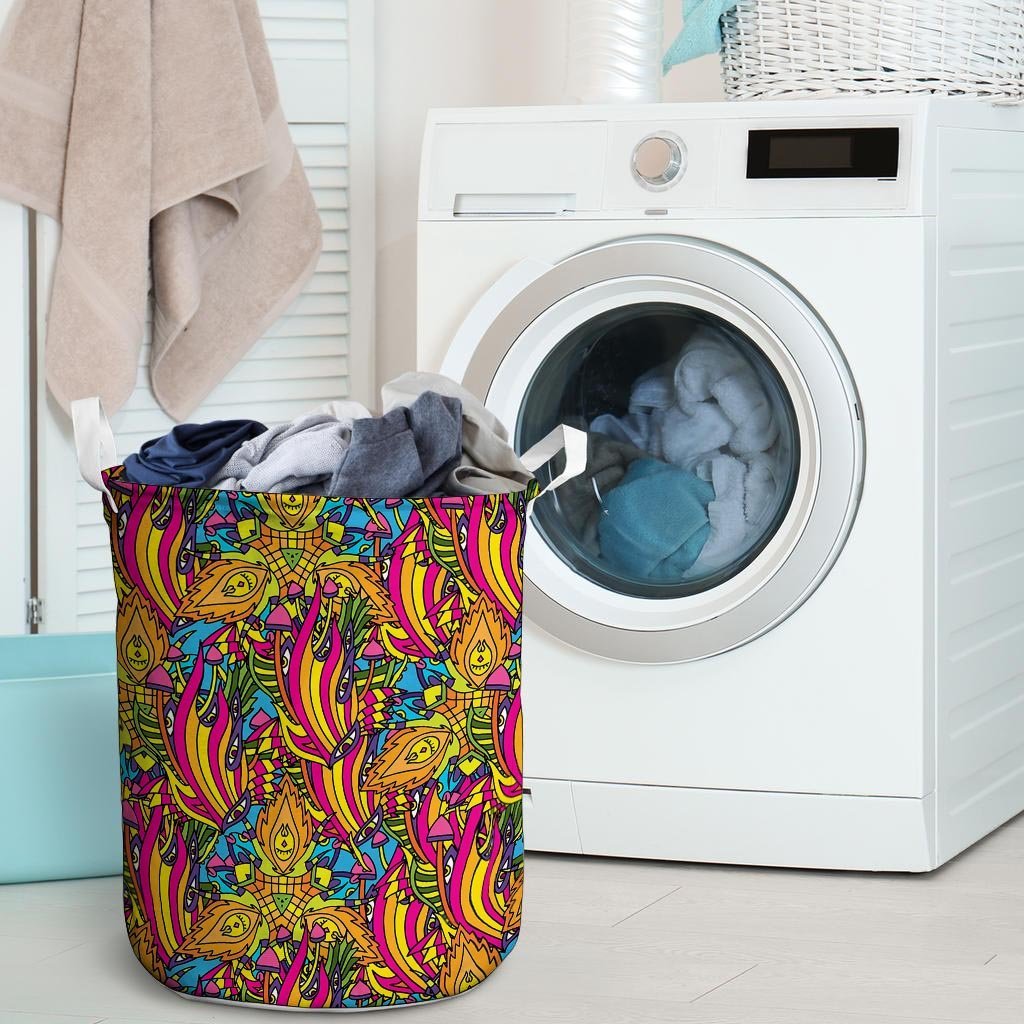 Trippy Hippie Flame Psychedelic Laundry Basket-grizzshop