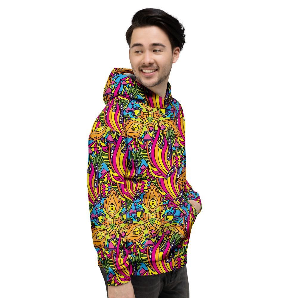 Trippy Hippie Flame Psychedelic Men's Hoodie-grizzshop