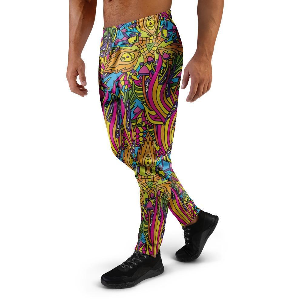 Trippy Hippie Flame Psychedelic Men's Joggers-grizzshop