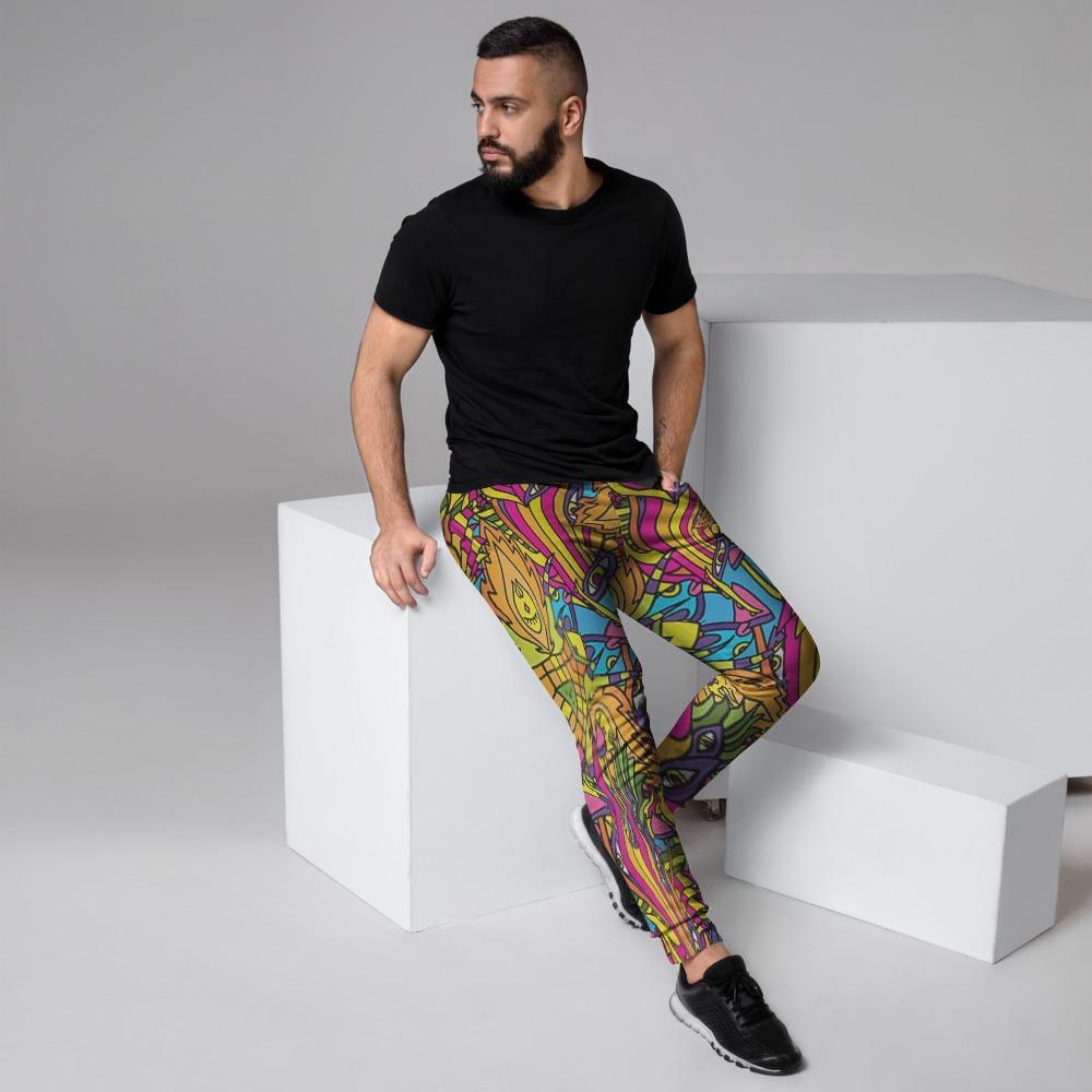 Trippy Hippie Flame Psychedelic Men's Joggers-grizzshop