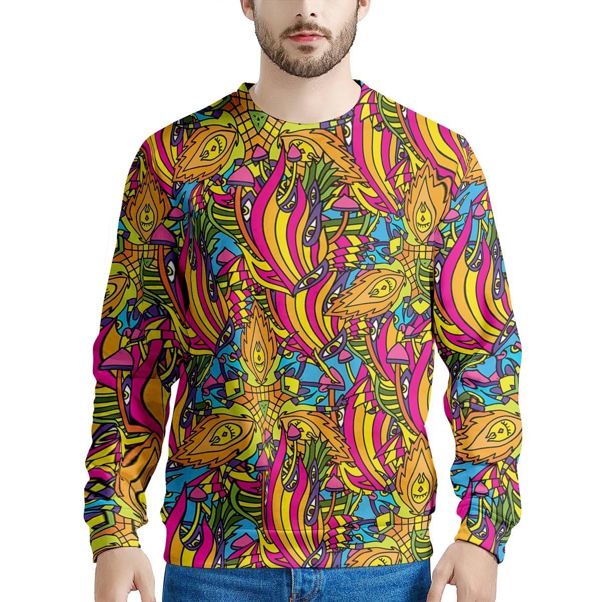 Trippy Hippie Flame Psychedelic Men's Sweatshirt-grizzshop