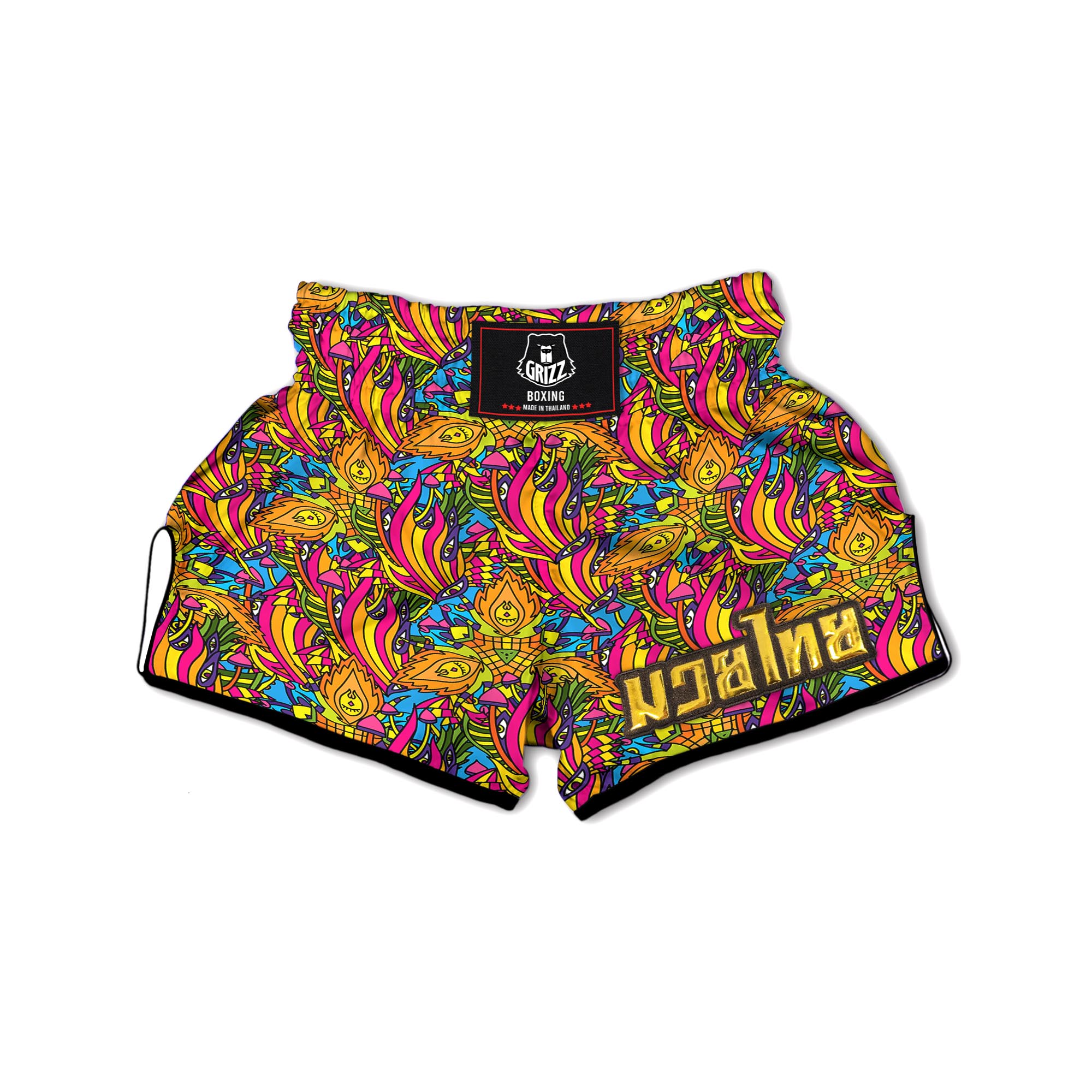 Trippy Hippie Flame Psychedelic Muay Thai Boxing Shorts-grizzshop