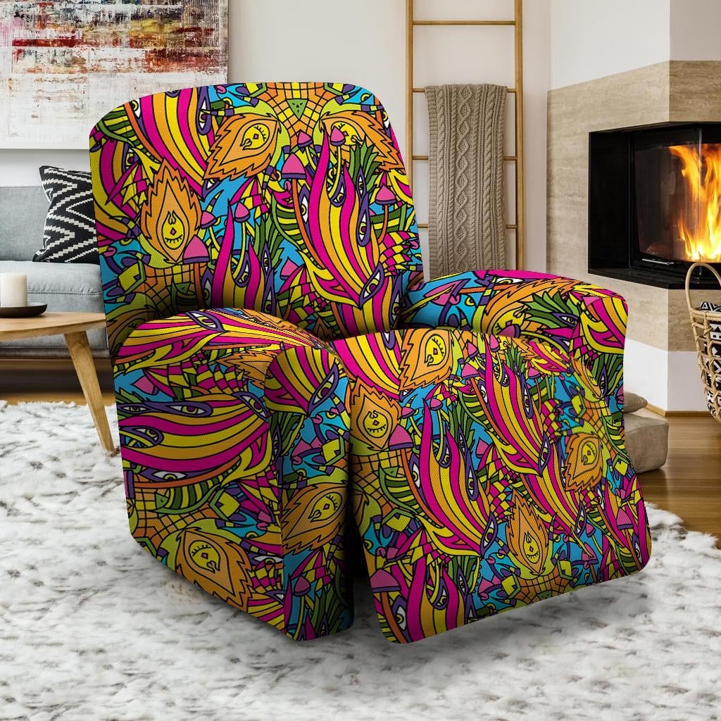 Trippy Hippie Flame Psychedelic Recliner Cover-grizzshop