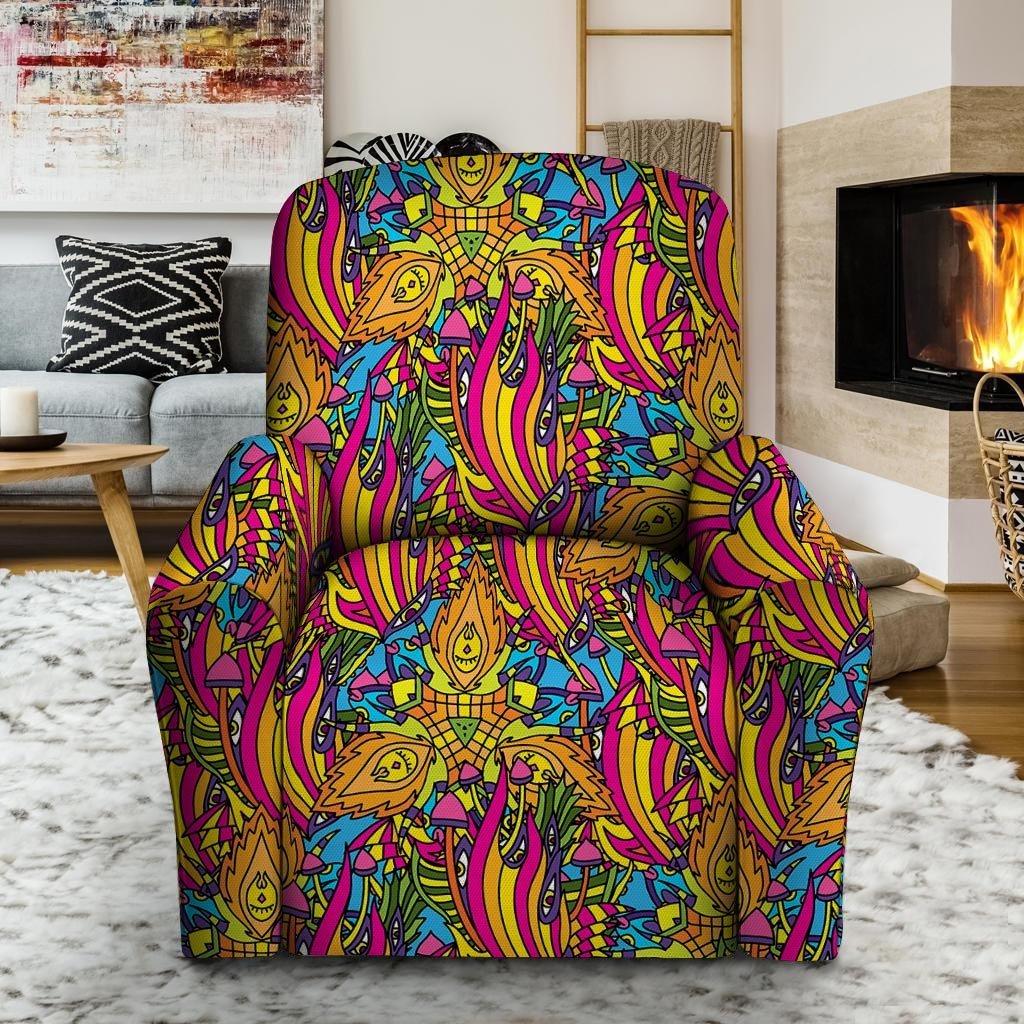 Trippy Hippie Flame Psychedelic Recliner Cover-grizzshop