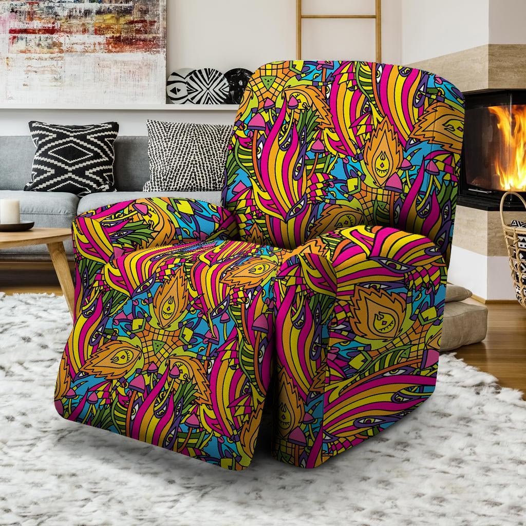 Trippy Hippie Flame Psychedelic Recliner Cover-grizzshop