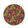 Trippy Hippie Flame Psychedelic Round Rug-grizzshop