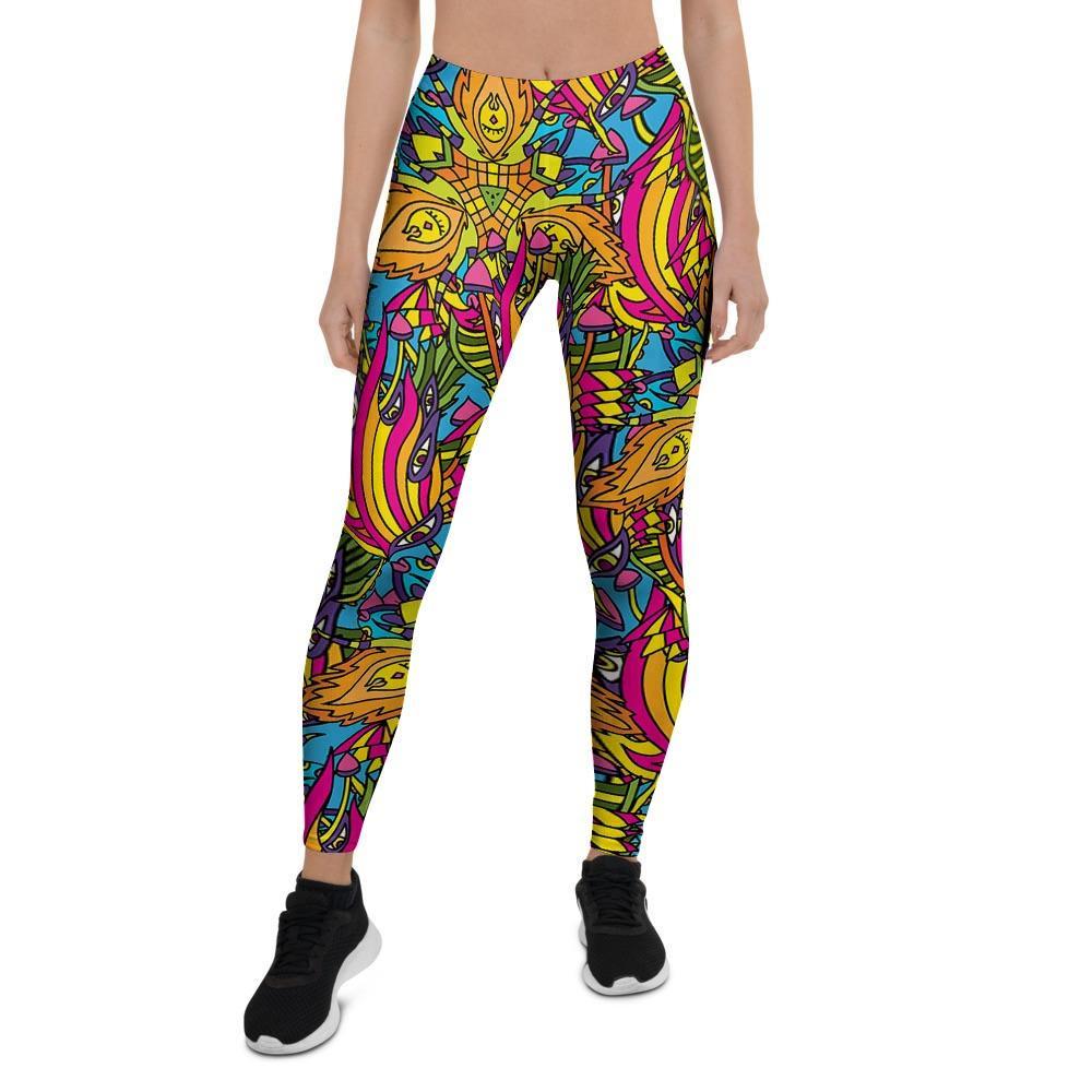 Trippy Hippie Flame Psychedelic Women's Leggings-grizzshop