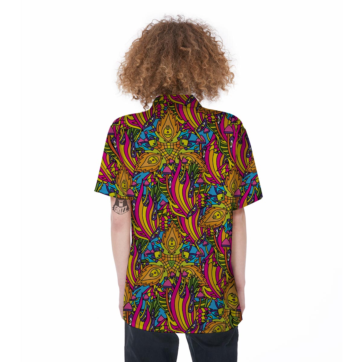 Trippy Hippie Flame Psychedelic Women's Short Sleeve Shirts-grizzshop