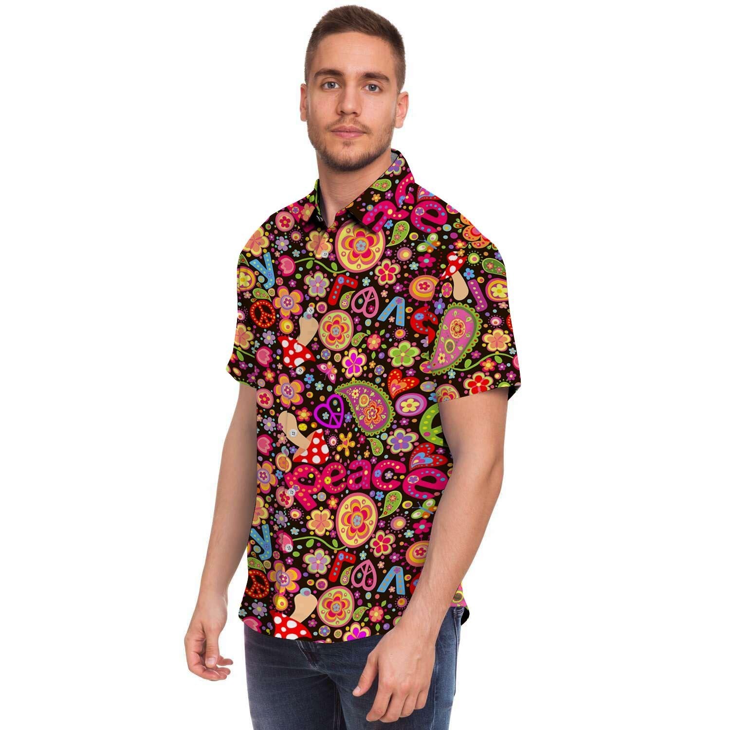 Trippy Hippie Men's Short Sleeve Shirt-grizzshop