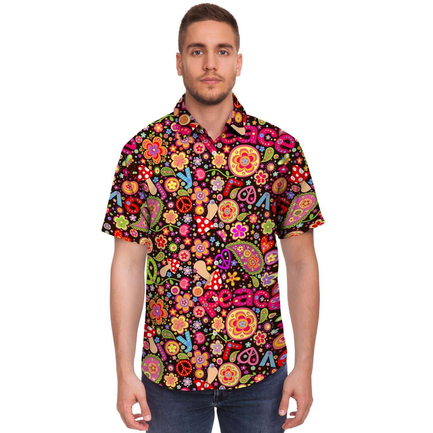 Trippy Hippie Men's Short Sleeve Shirt-grizzshop