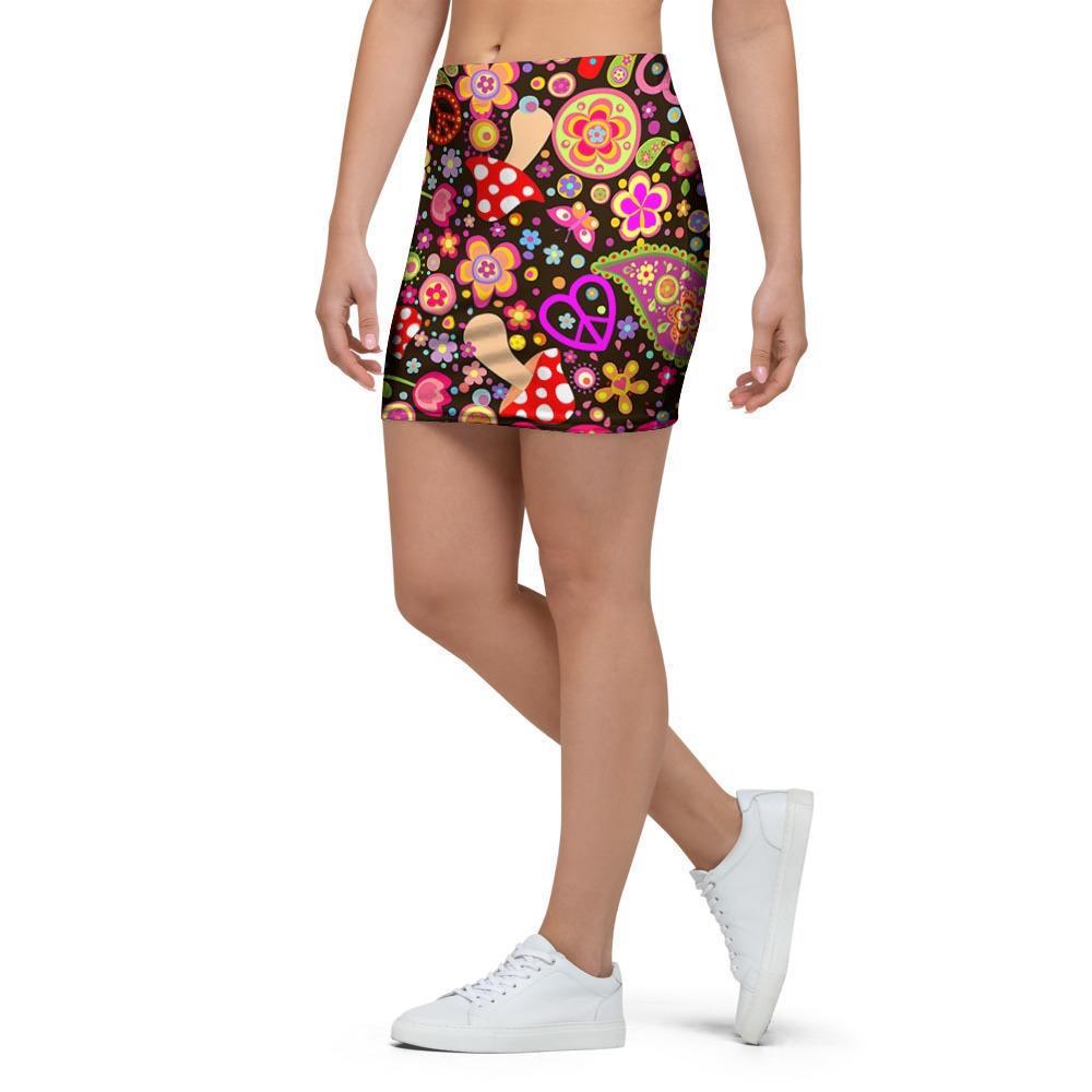 Trippy Hippie Mini Skirt-grizzshop