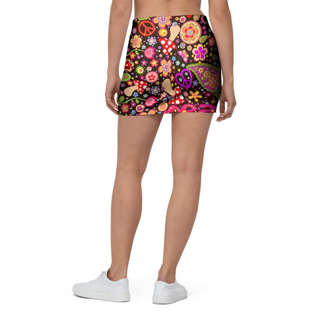 Trippy Hippie Mini Skirt-grizzshop