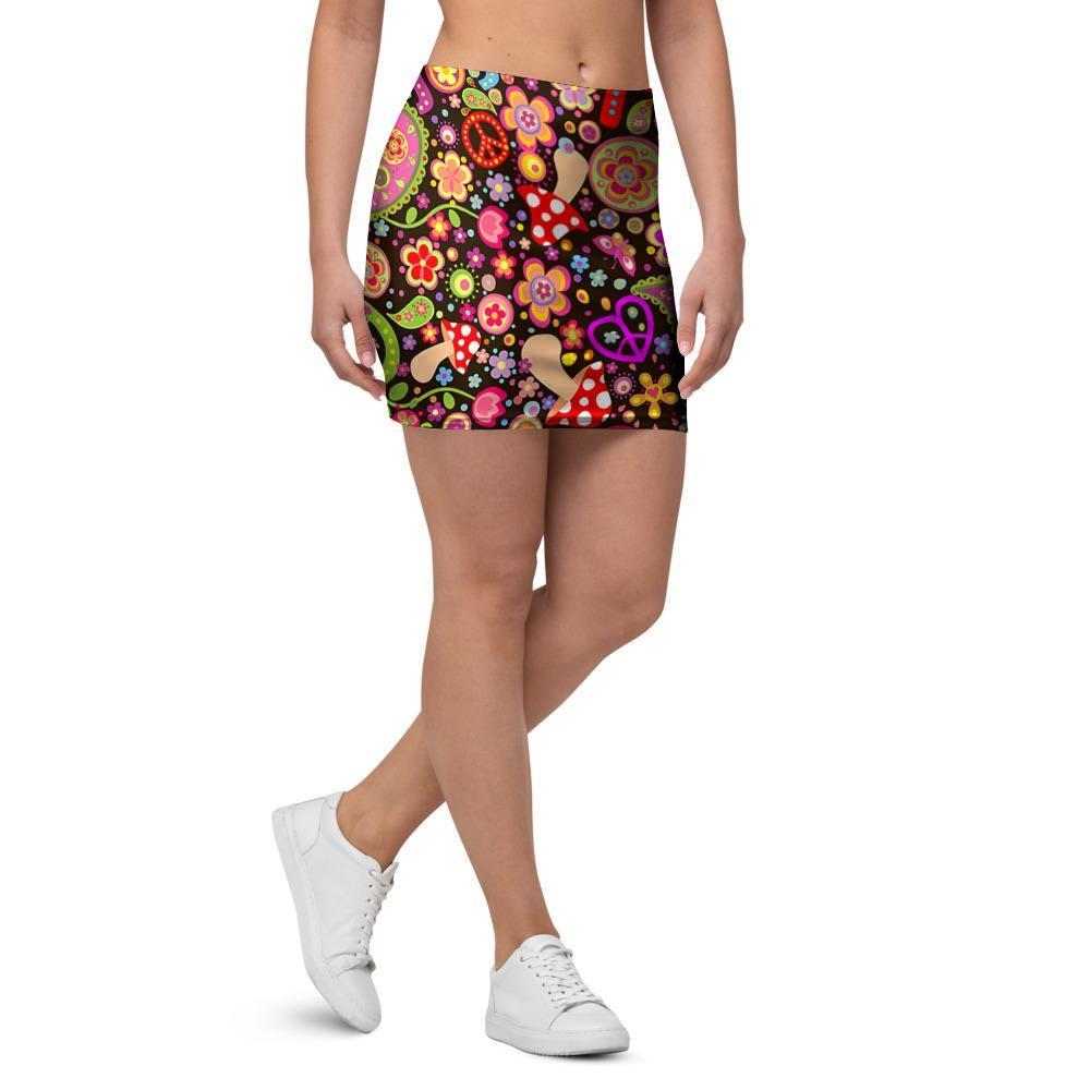 Trippy Hippie Mini Skirt-grizzshop