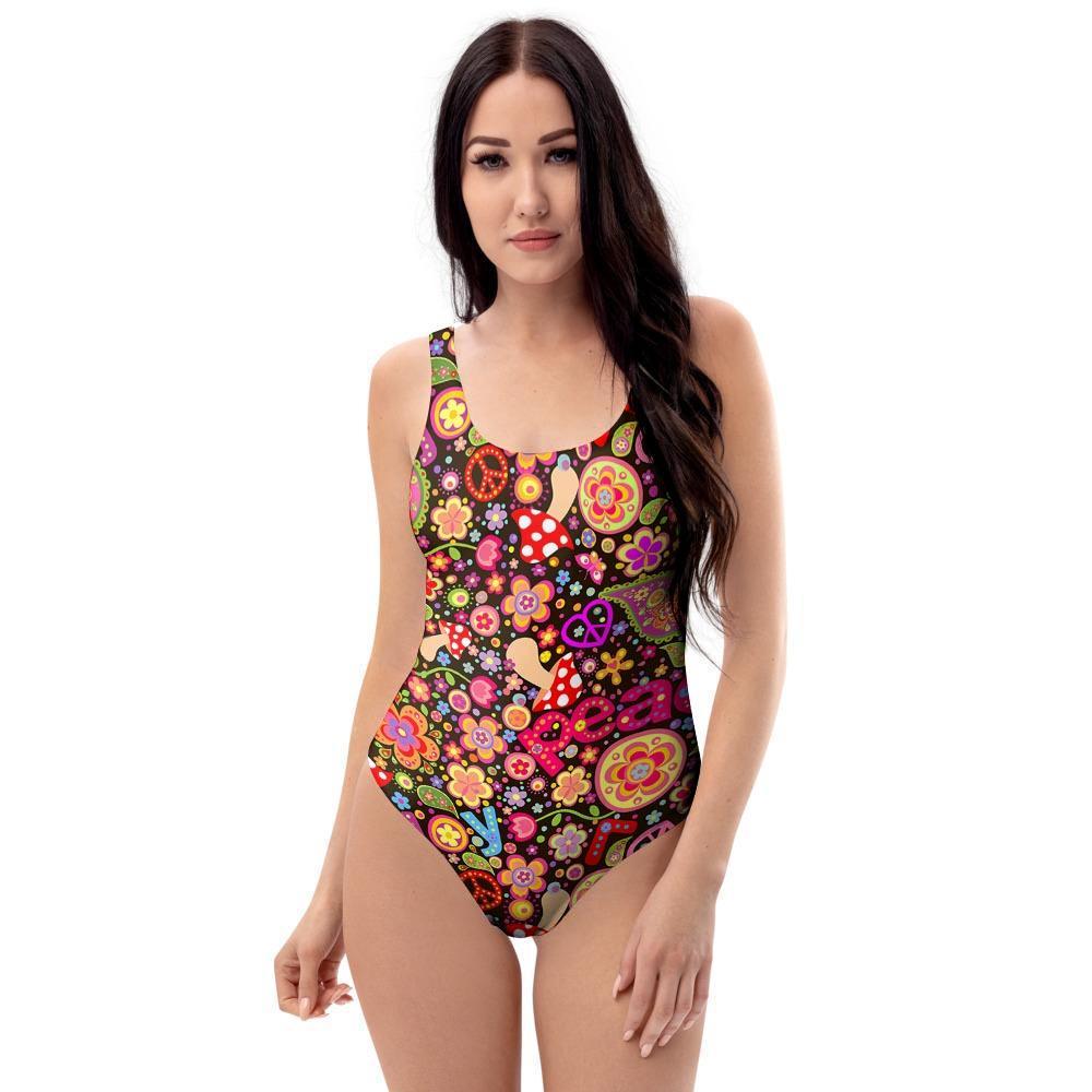 Trippy Hippie One Piece Swimsuite-grizzshop