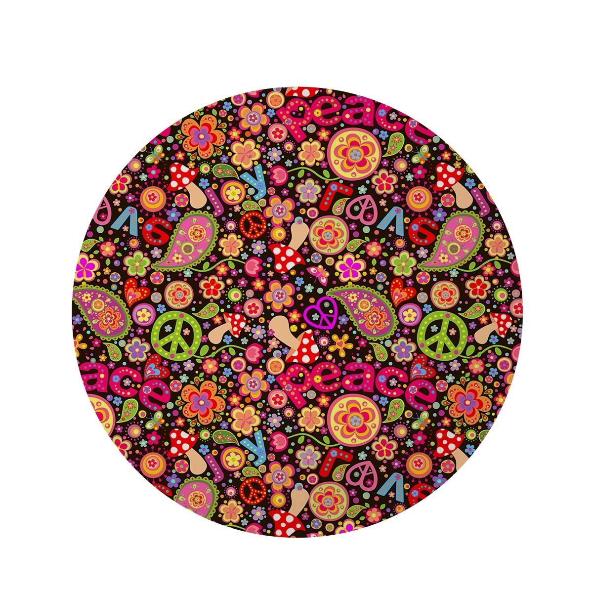 Trippy Hippie Round Rug-grizzshop