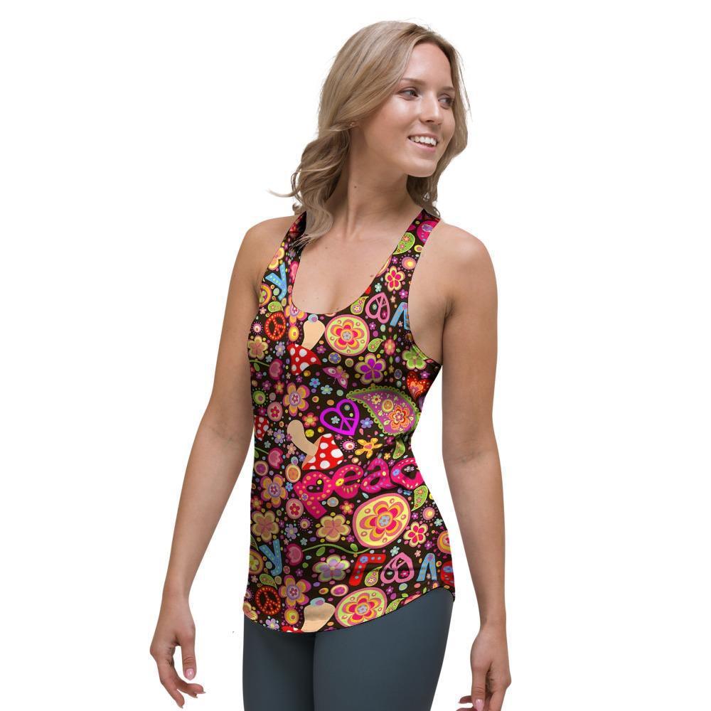 Trippy Hippie Women's Racerback Tank Top-grizzshop