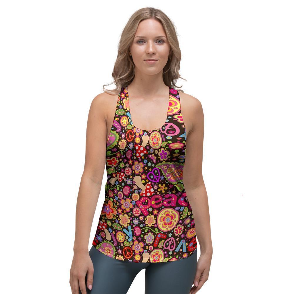 Trippy Hippie Women's Racerback Tank Top-grizzshop