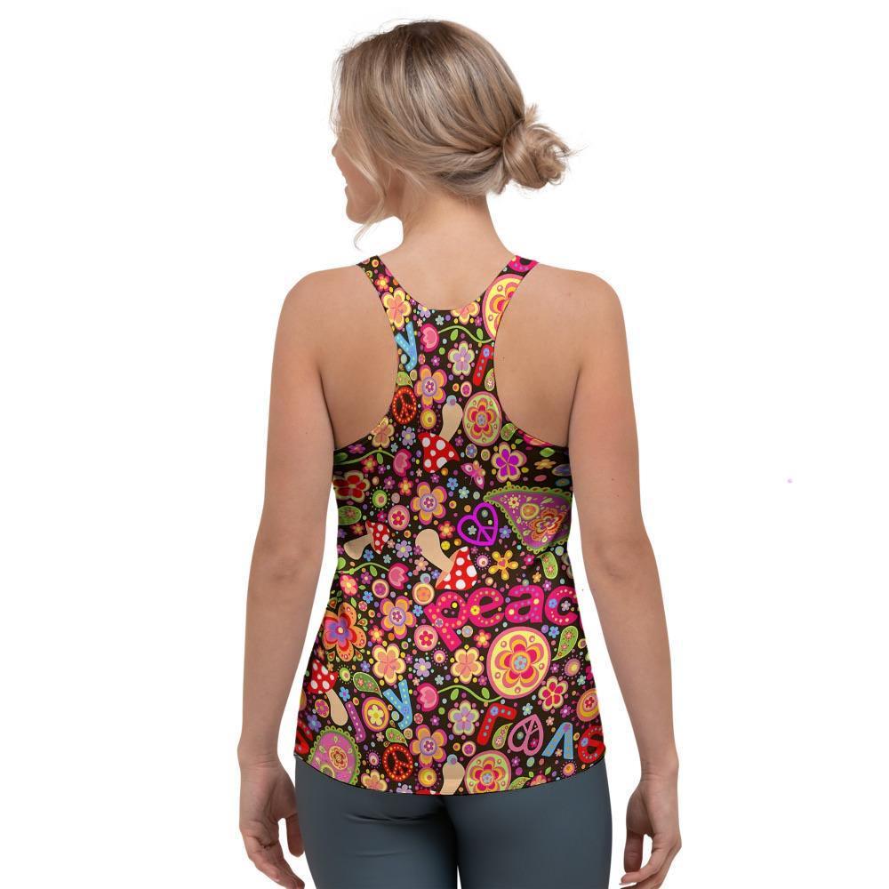 Trippy Hippie Women's Racerback Tank Top-grizzshop