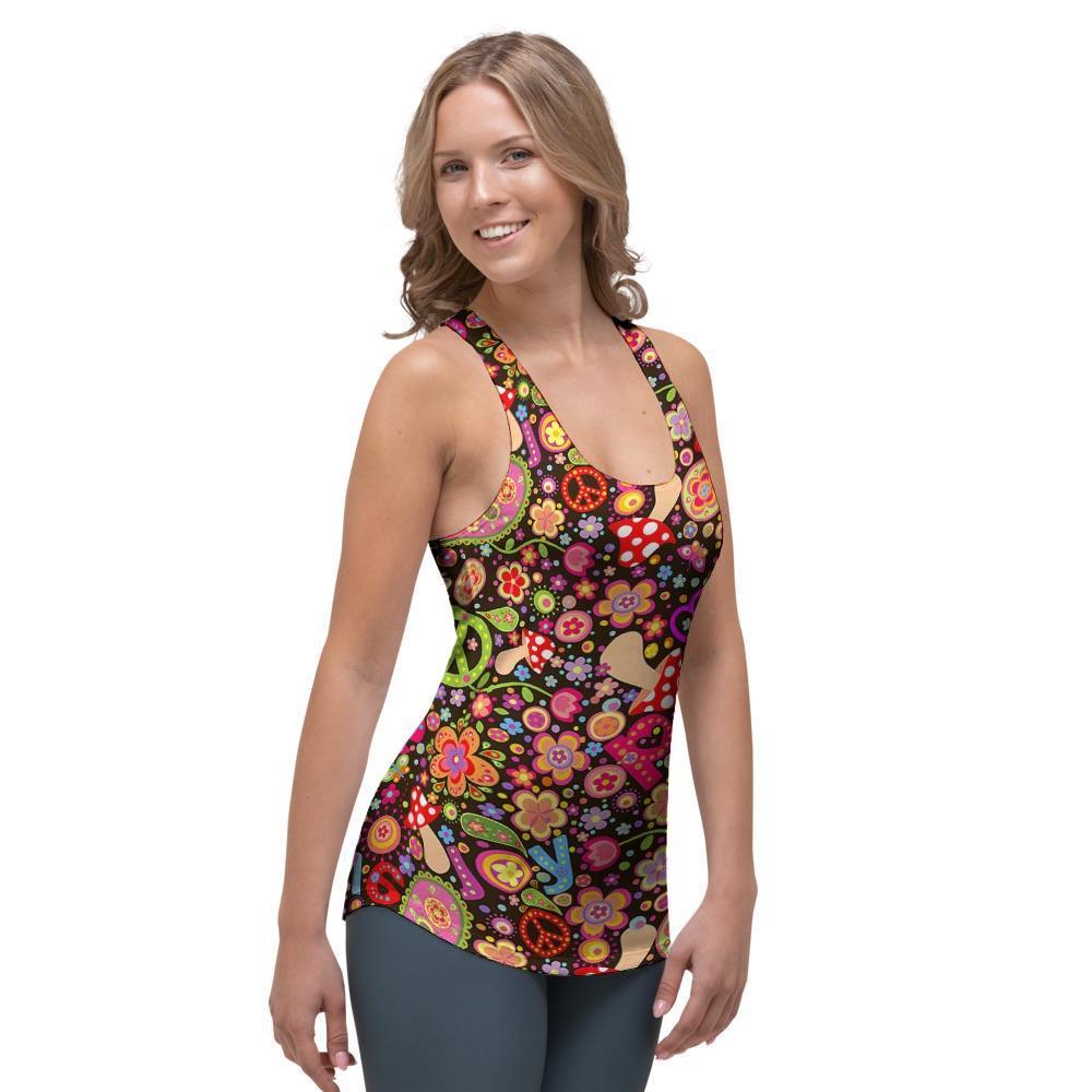 Trippy Hippie Women's Racerback Tank Top-grizzshop
