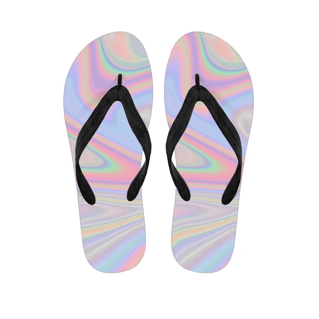 Trippy Holographic Men's Flip Flops-grizzshop