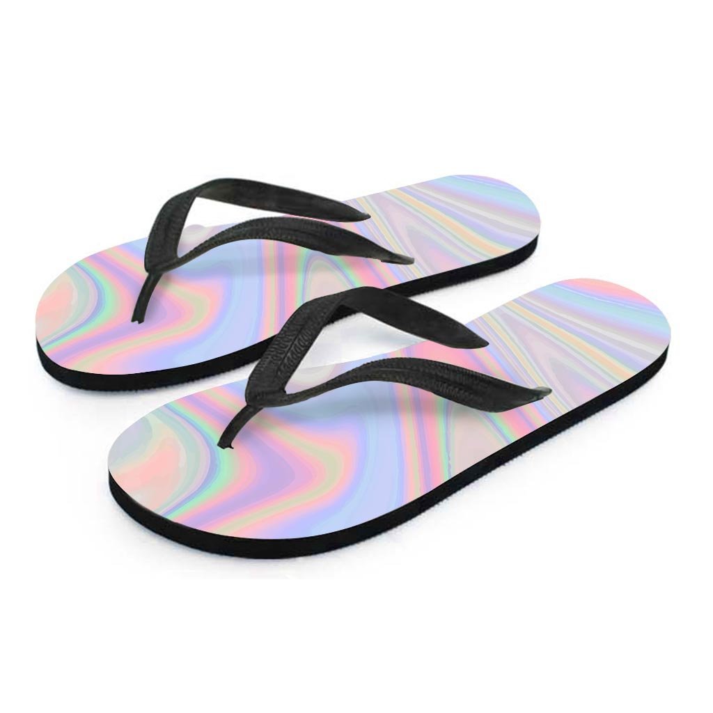 Trippy Holographic Men's Flip Flops-grizzshop