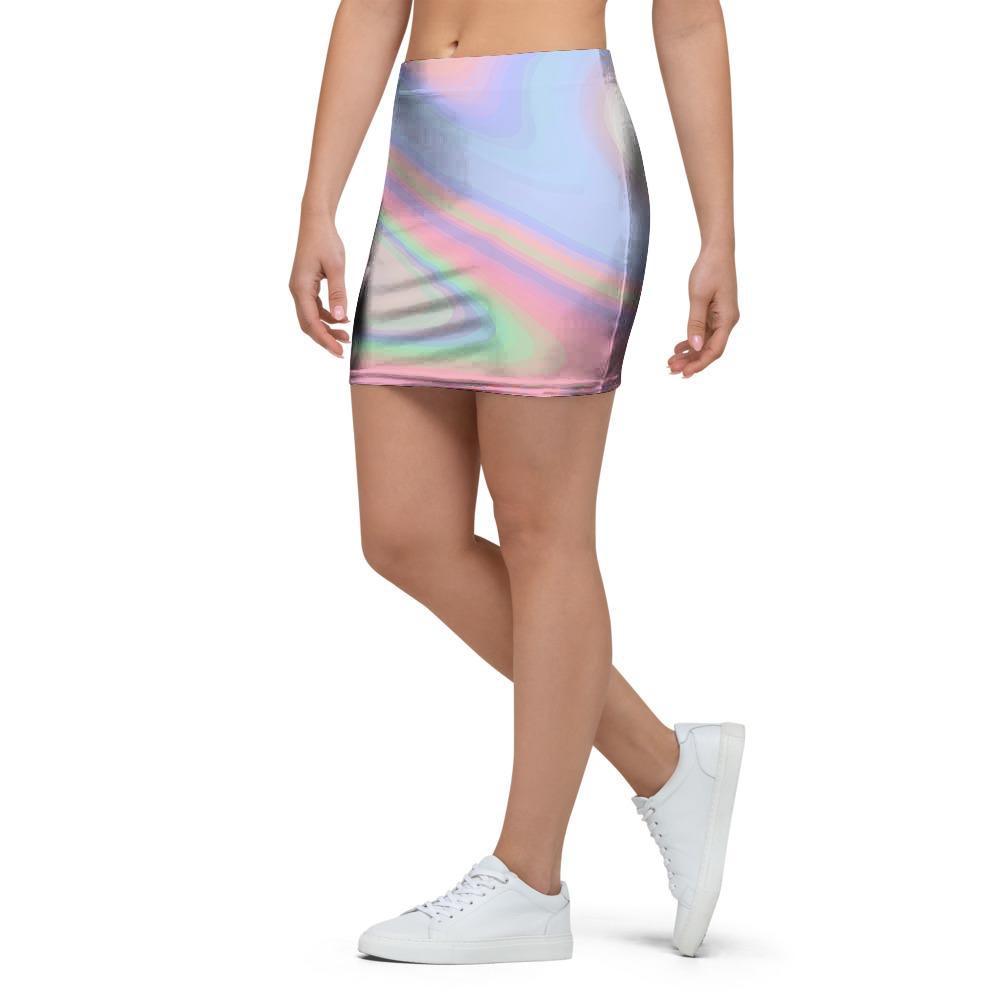 Trippy Holographic Mini Skirt-grizzshop