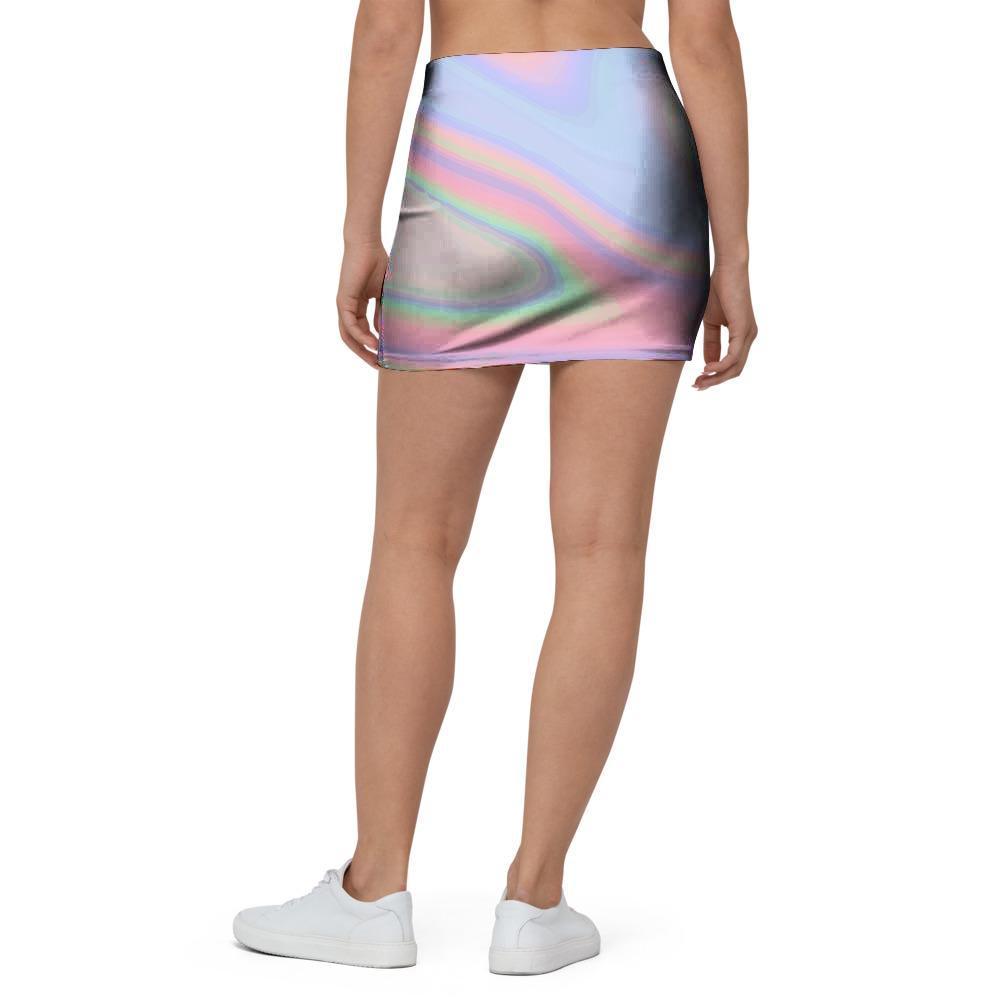 Trippy Holographic Mini Skirt-grizzshop