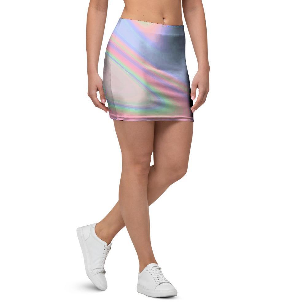 Trippy Holographic Mini Skirt-grizzshop